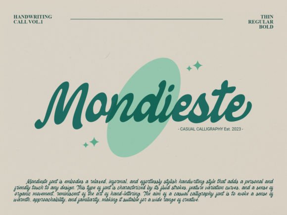 Mondieste: The Casual Calligraphy Font with Effortless Style