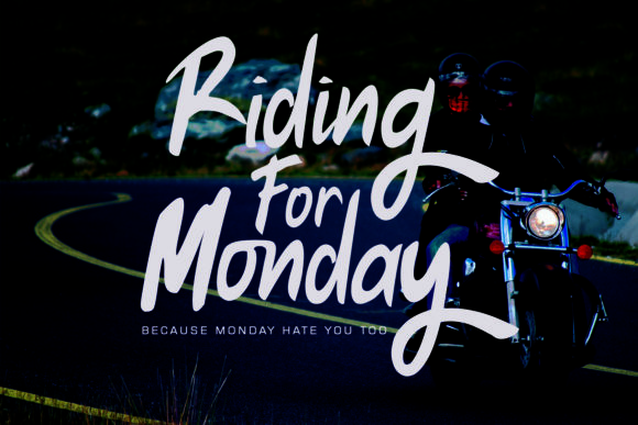 Riding for Monday: A Font with Bold Cursive Character